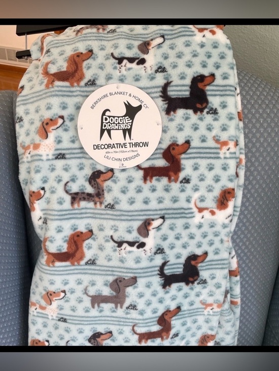 Berkshire Other - Berkshire Blanket Doggie Drawings Throw - Teal and Brown